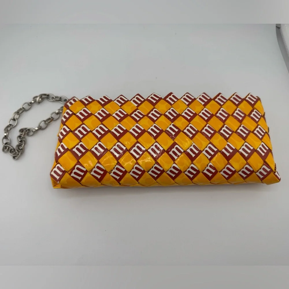 Wrapper Purse Vibrant Yellow and Orange Geometric Clutch